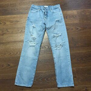 Frame Le Slouch Distressed Button Fly Jeans 26